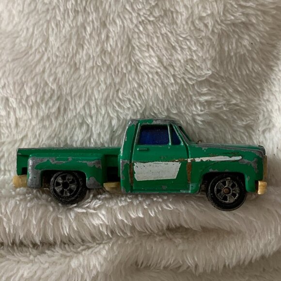 Vintage Yatming Chevy Stepside Pick Up Truck Die Cast Metal Car Toy Green - Picture 2 of 7